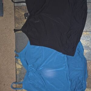 Torrid Teal And Black Ruched Bodysuits